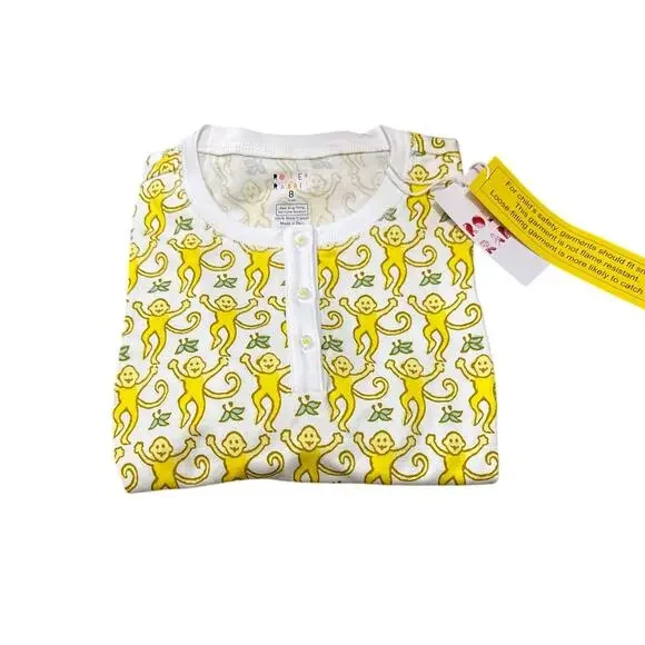 Roller Rabbit Kids Monkey Pajamas in Sunshine Size 8 New with tags